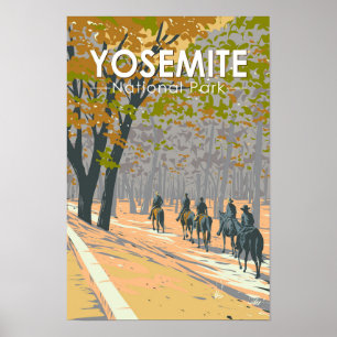 Affiche Randonnée à cheval dans le parc national de Yosemi