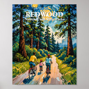 Affiche Randonnée à vélo en famille dans le parc national