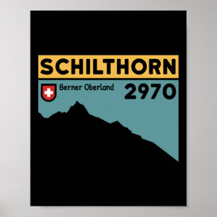 Affiche Randonnée au mont Schilthorn Piz Gloria Climat sui