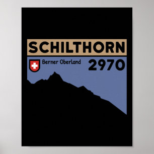 Affiche Randonnée au mont Schilthorn Piz Gloria Escalade s