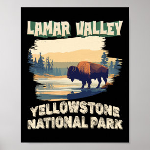 Affiche Randonnée dans la vallée de Lamar du parc national