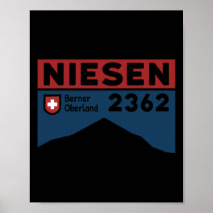 Affiche Randonnée du mont Niesen Suisse Ski suisse Randonn