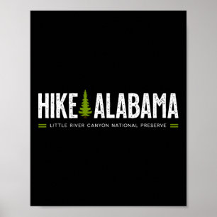 Affiche Randonnée en Alabama Little River Canyon Arbre Rét