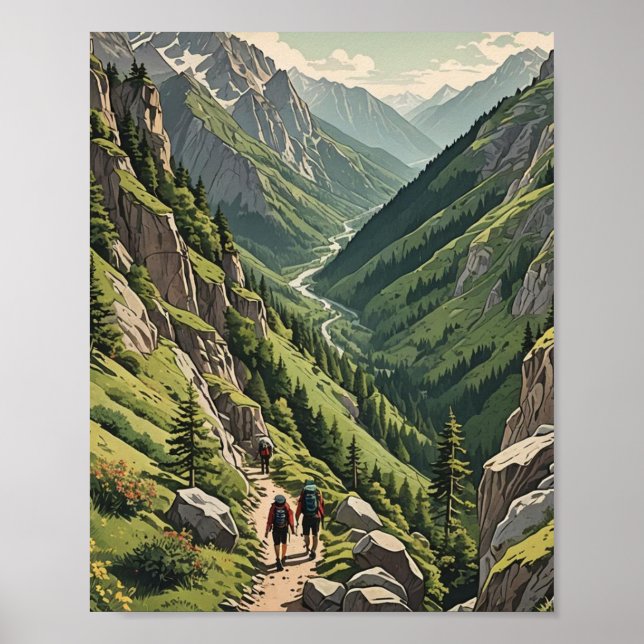 Affiche Randonnée en montagne (Devant)