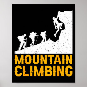 Affiche Randonnée en montagne vintage sac à dos