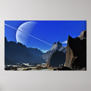 Affiche Randonnée Le cratère Herschel des Mimas de la Lune