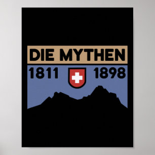 Affiche Randonnée Mont Grosser Mythen Vélo Tout Terrain Su