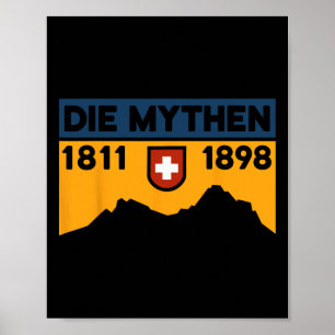 Affiche Randonnée Mont Grosser Mythen VTT Suisse Hi