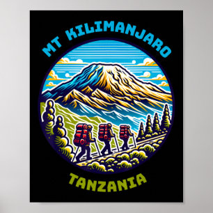 Affiche Randonnée Mont Kilimanjaro Tanzanie Randonnée Afri
