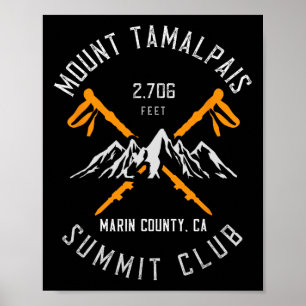 Affiche Randonnée Mont Tamalpais Comté de Marin Californie