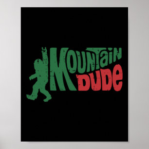 Affiche Randonnée Montagne Bigfoot Type Sasquatch Rock Hom