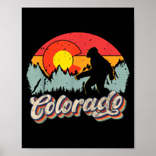 Affiche Randonnée montagneuse Colorado Bigfoot Camng Rétro