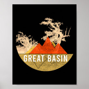 Affiche Randonnée montagneuse Usa vintage - Great Basin Na