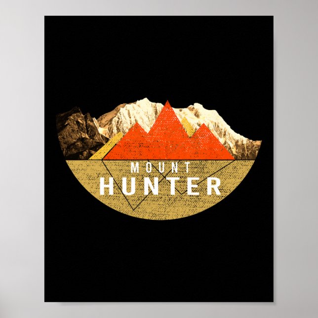 Affiche Randonnée montagneuse vintage Usa - Mont Hunter  (Devant)