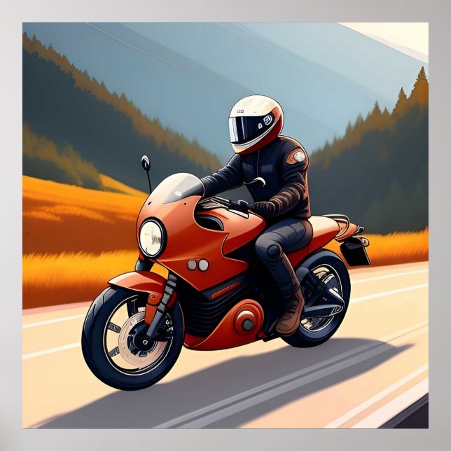 Affiche Randonnée Moto Scénique Pour Motards (Devant)