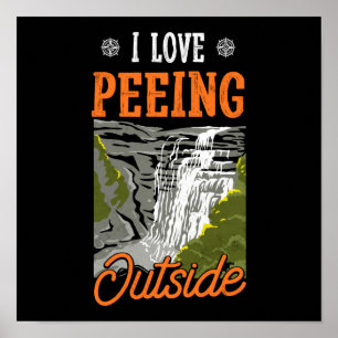Affiche Randonnée Mountain I Love Peeing Extra Camping Pun