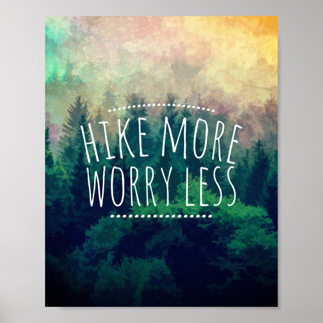 Affiche randonnée plus de souci moins de citation texte su (Devant)