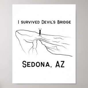 Affiche Randonnée Sedona J'ai Survécu Randonnée Devil's Br