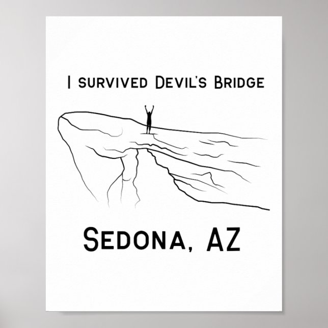 Affiche Randonnée Sedona J'ai Survécu Randonnée Devil's Br (Devant)