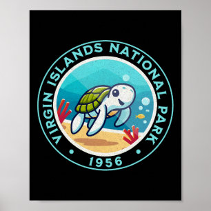 Affiche Randonnée Tortue Au Parc National Des Îles Vierges
