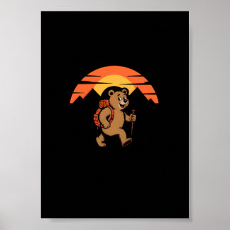 Affiche Randonnée Vintage c'est juste marcher avec des sna