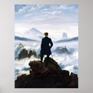 Affiche Randonneur au-dessus de la mer de nuages, Caspar D
