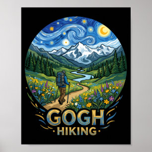 Affiche Randonneur drôle nuit étoilée art van gogh gogh ra