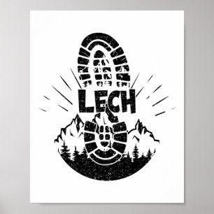Affiche Randonneur Lech Vorarlberg Autriche Vacances