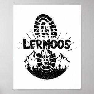 Affiche Randonneur Lermoos Tyrol Autriche Vacances