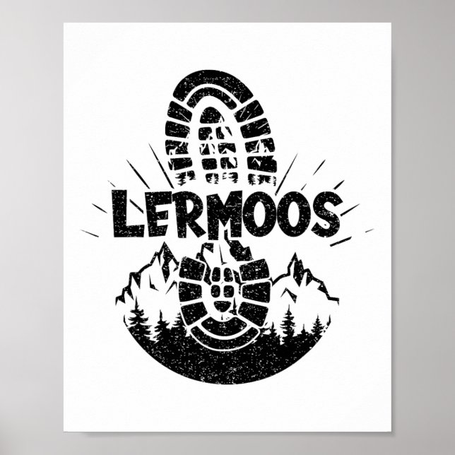 Affiche Randonneur Lermoos Tyrol Autriche Vacances (Devant)