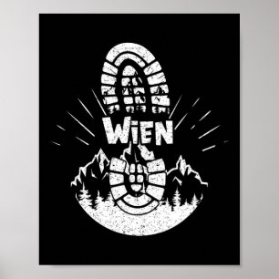 Affiche Randonneur Wien Autriche Vacances