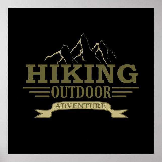 Affiche Randonneurs en plein air aventure randonnée (Devant)