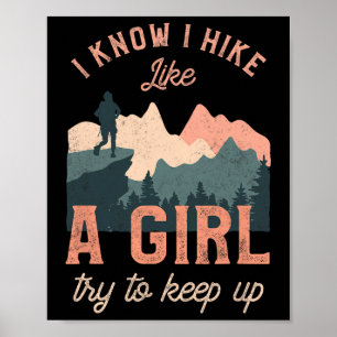 Affiche Randonneuse drôle Randonneuse Je sais que je fais