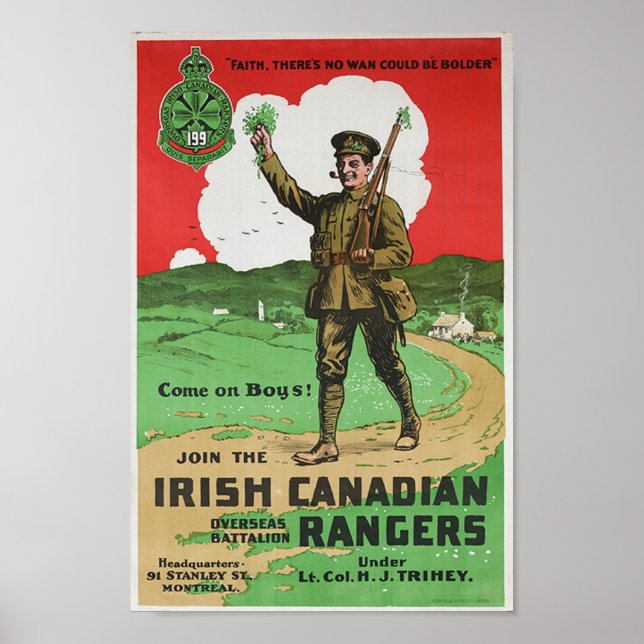 Affiche Rangers canadiens irlandais (Devant)