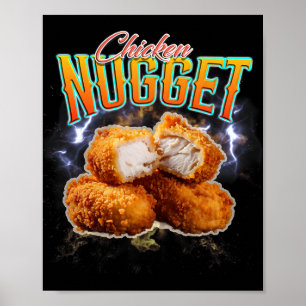 Affiche Rap bootleg drôle de nugget de poulet vintage 90s