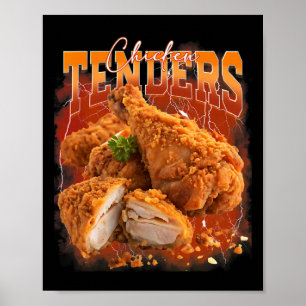 Affiche Rap Bootleg Vintage Années 1990 Tenders de Poulet