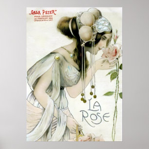 Affiche Raphael Kirchner, La Rose - Art Nouveau