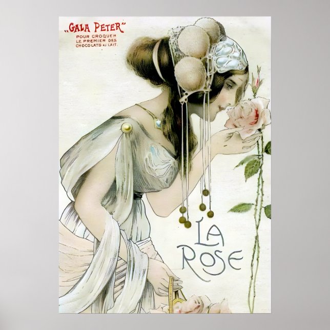 Affiche Raphael Kirchner, La Rose - Art Nouveau (Devant)