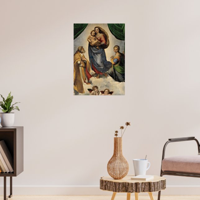 Affiche Raphael - La Madone Sixtine, (Salon 3)