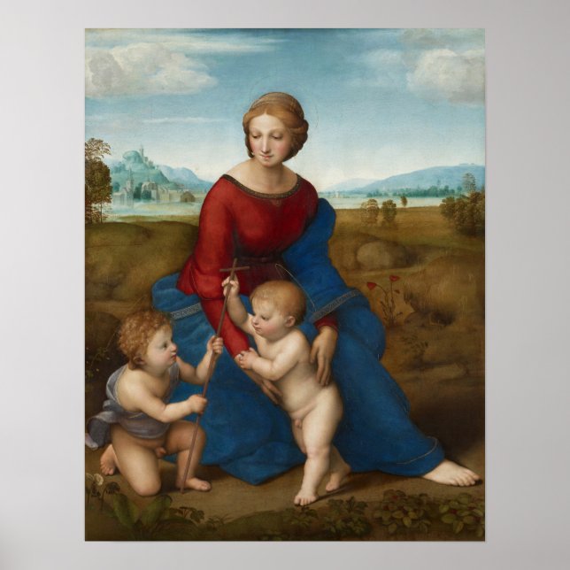 Affiche Raphael - La Vierge à l'Enfant dans un pré (Devant)