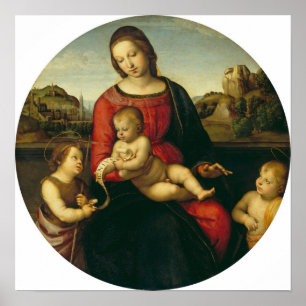 Affiche Raphael - Marie Avec L'Enfant John Baptist Et Un S