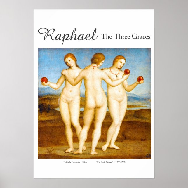 Affiche Raphael Restauré Classique Les Trois Graces Peintu (Devant)