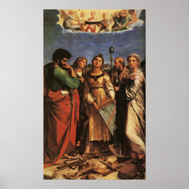 Affiche Raphael - Sts Cecilia, Paul, John Evangelist, Mar. (Devant)