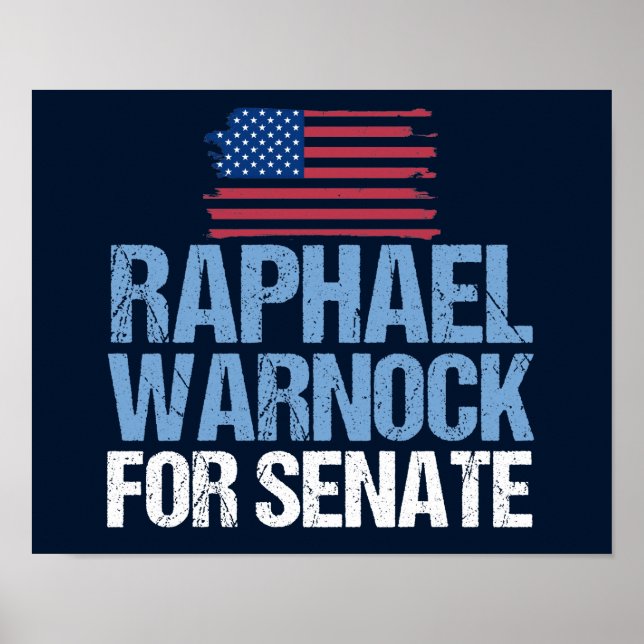 Affiche Raphael Warnock pour les élections sénatoriales en (Devant)