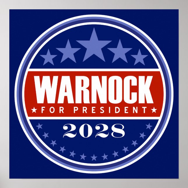 Affiche Raphael Warnock pour Président 2028 (Devant)