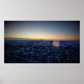 Affiche Rapides de cèdre couché de soleil en hiver