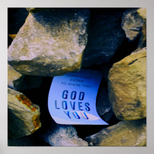 Affiche Rappel de l'Amour de Dieu pour vous. Foi chrétienn