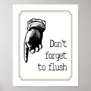 Affiche Rappel de toilette à chasse d'eau pour enfants vin