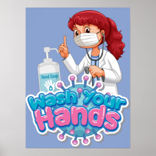 Affiche Rappel pour se laver les mains à l'école