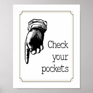 Affiche Rappel Vérifiez Vos Poches Salle De Blanchisserie